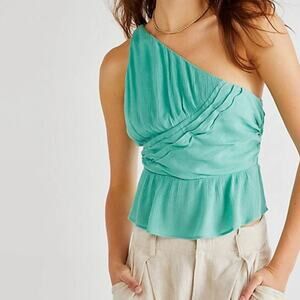 Free People Ellie One Shoulder Peplum Blouse Sz M